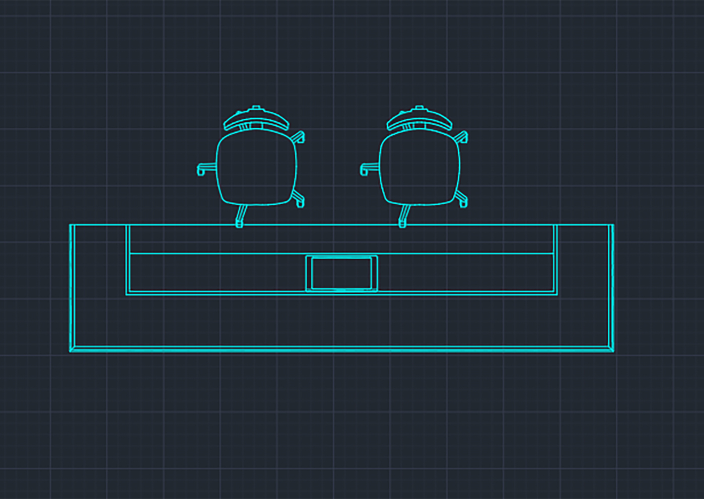 Free Reception Desk & Chairs top view CAD Block