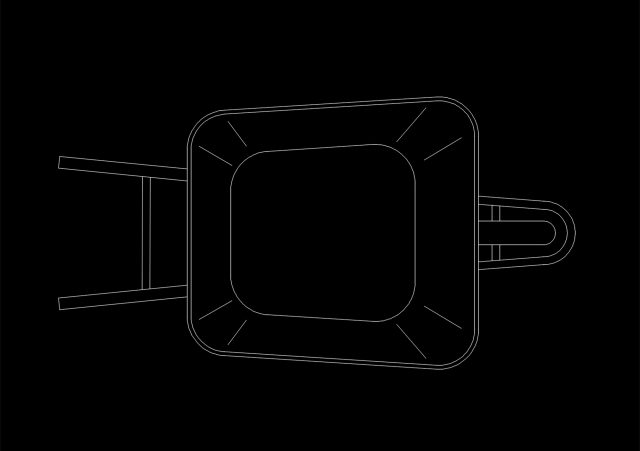 Free Wheelbarrow CAD Block – Construction & Garden Top View