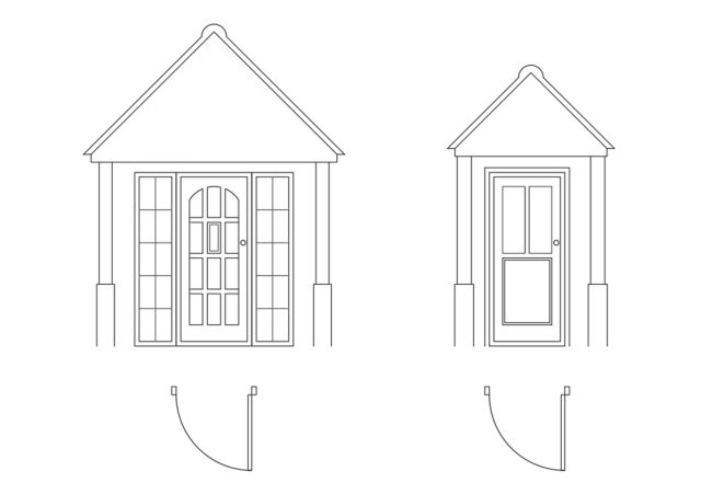 Door External with Porch Victorian Style