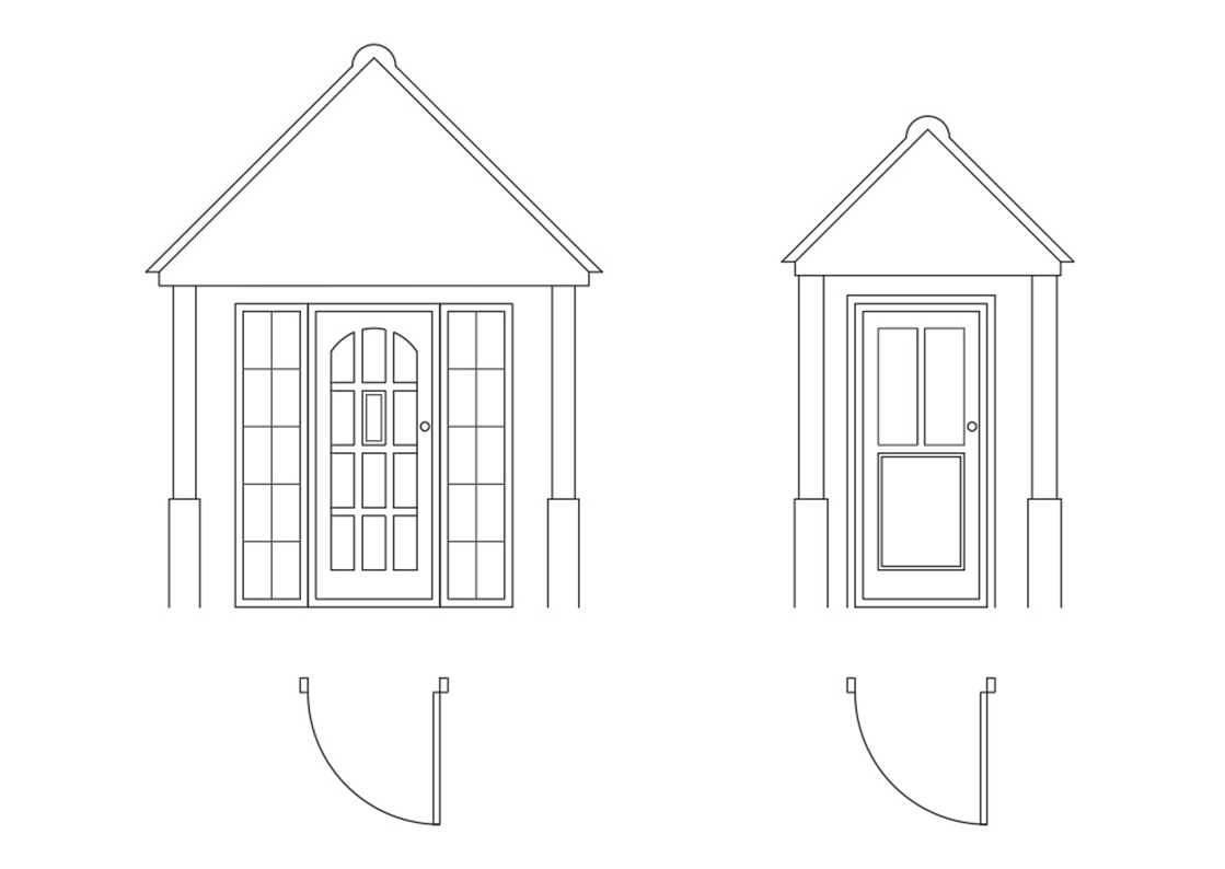 Door External with Porch Victorian Style