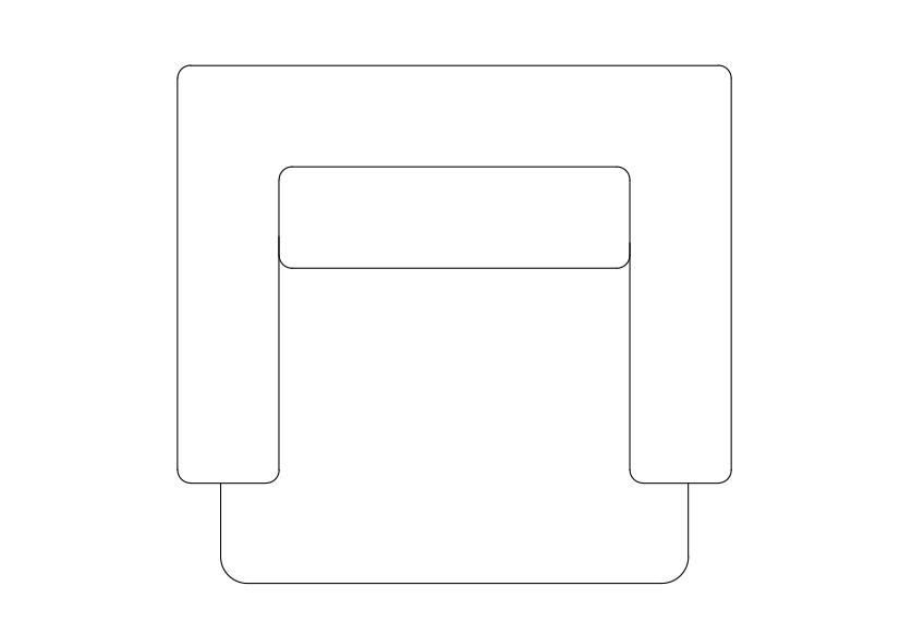 Free Armchair top view CAD Block – DWG, DXF, PDF Format