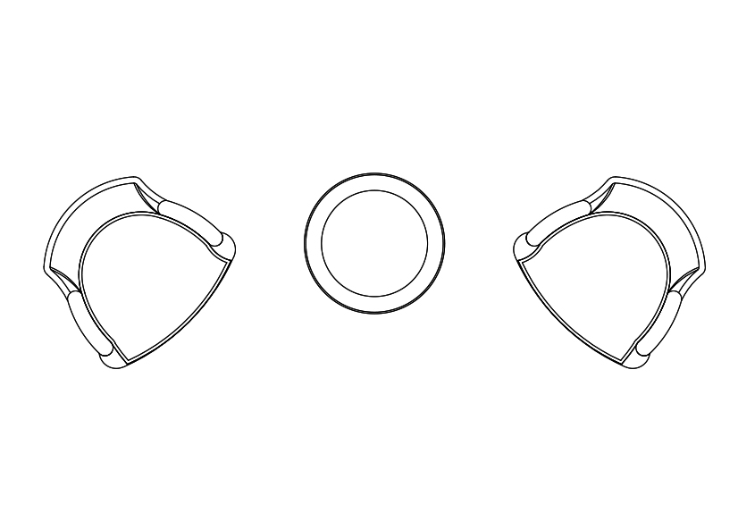 Free Armchairs & table set-up top view CAD Block – DWG, DXF, PDF Format