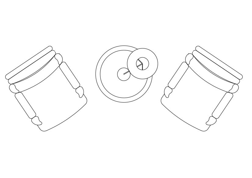 Free Armchairs & table set-up top view CAD Block – DWG, DXF, PDF Format