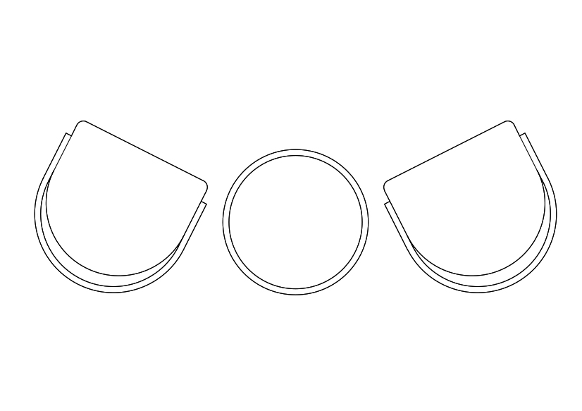 Free Armchairs & table set-up top view CAD Block – DWG, DXF, PDF Format