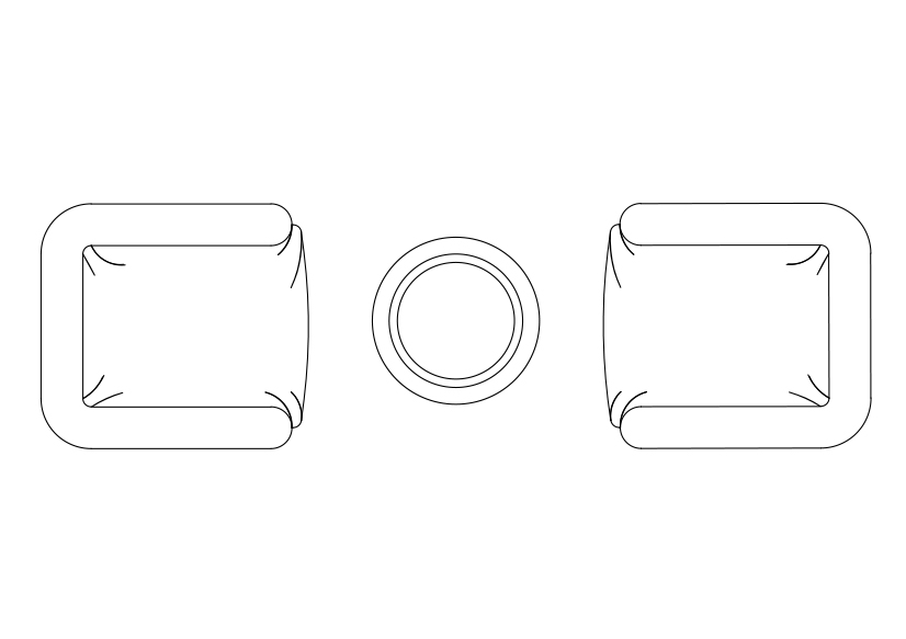 Free Armchairs & table set-up top view CAD Block – DWG, DXF, PDF Format