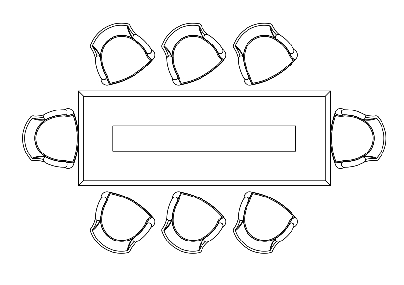 Free Chairs & Dining table set-up top view CAD Block – DWG, DXF, PDF Format