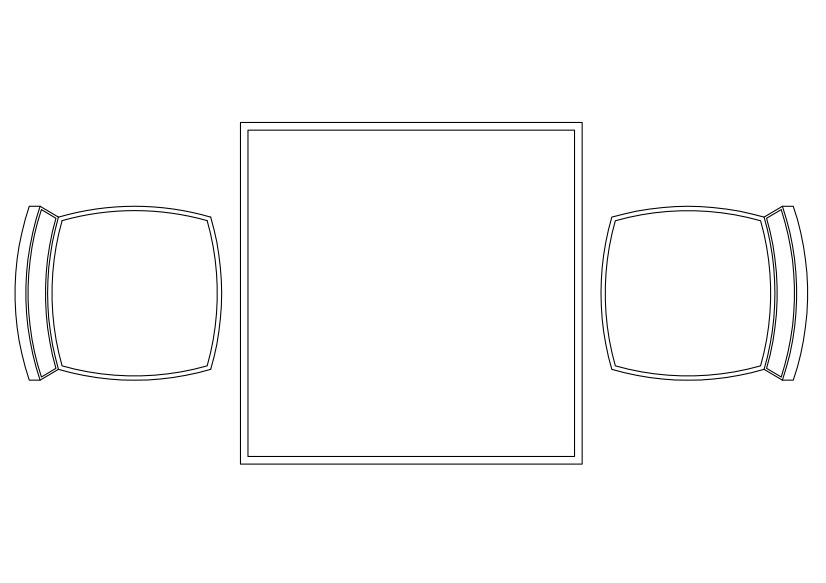 Free Chairs & Dining table set-up top view CAD Block – DWG, DXF, PDF Format