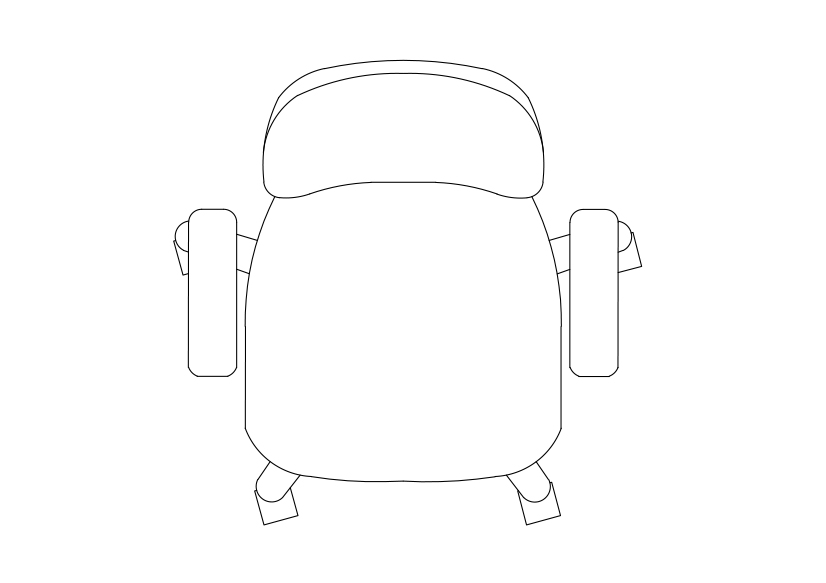 Free Office Chair top view CAD Block – DWG, DXF, PDF Format