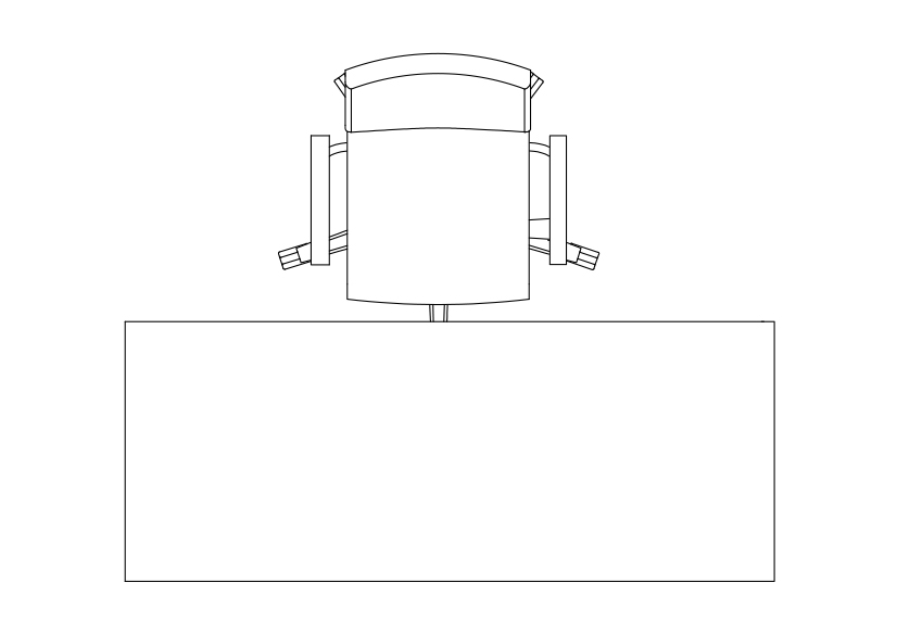 Free Office Desk set-up top view CAD Block – DWG, DXF, PDF Format