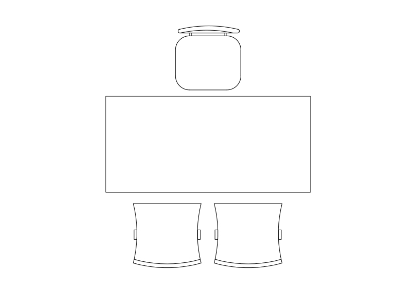 Free Office Desk set-up top view CAD Block – DWG, DXF, PDF Format