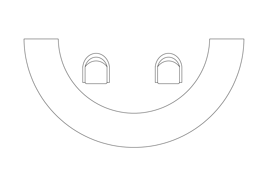 Free Reception Desk top view CAD Block – DWG, DXF, PDF Format