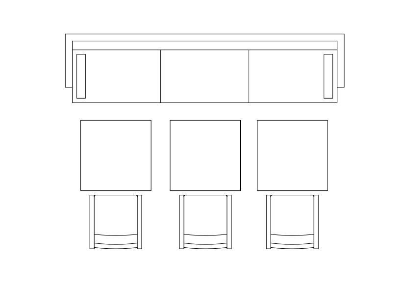 Free Living room set-up top view CAD Block – DWG, DXF, PDF Format