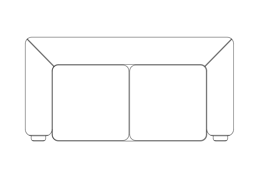 Free Sofa  top view CAD Block – DWG, DXF, PDF Format