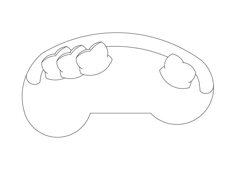 Free Sofa  top view CAD Block – DWG, DXF, PDF Format