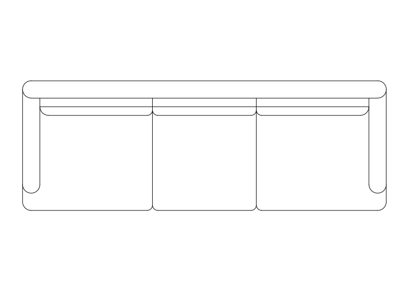 Free Sofa  top view CAD Block – DWG, DXF, PDF Format