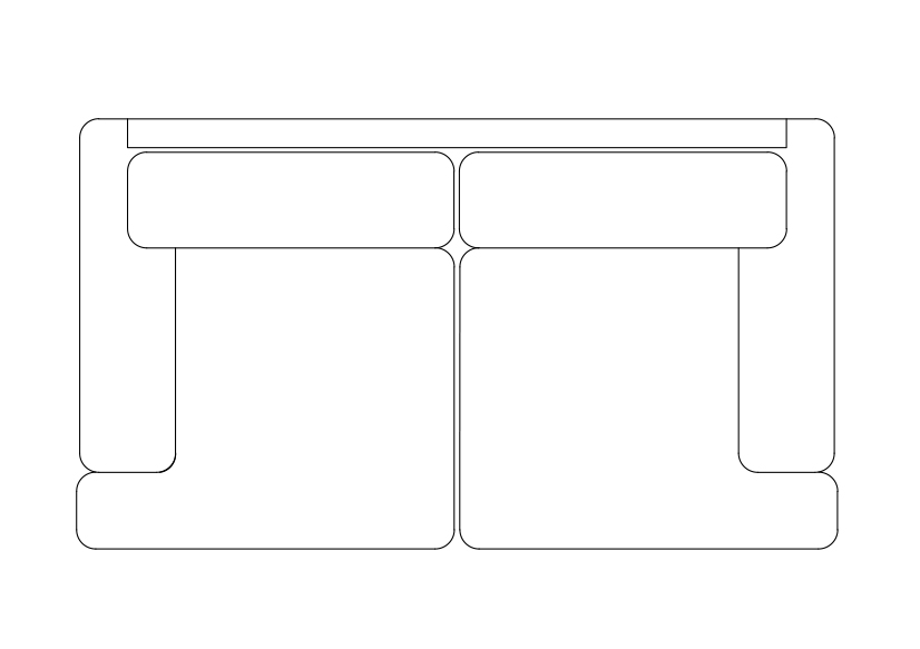 Free Sofa  top view CAD Block – DWG, DXF, PDF Format