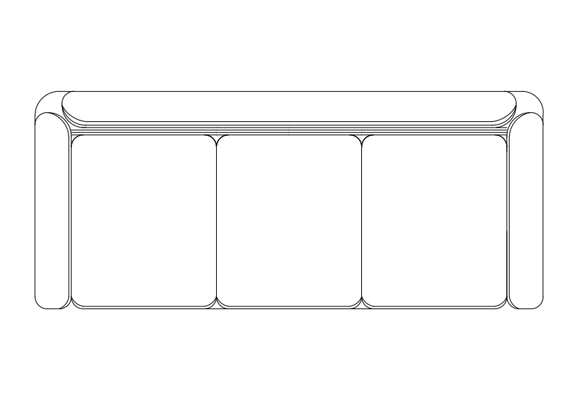 Free Sofa  top view CAD Block – DWG, DXF, PDF Format