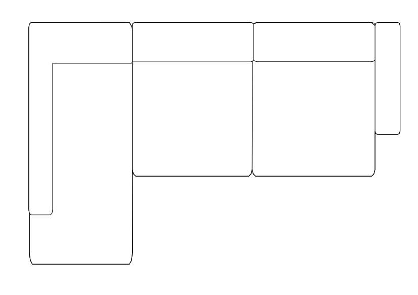 Free L-shape sofa top view CAD Block – DWG, DXF, PDF Format