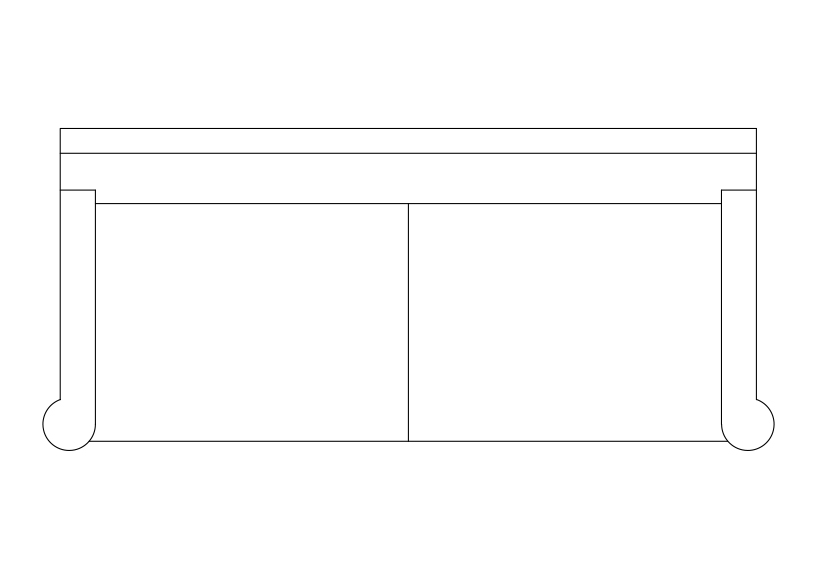Free Sofa  top view CAD Block – DWG, DXF, PDF Format