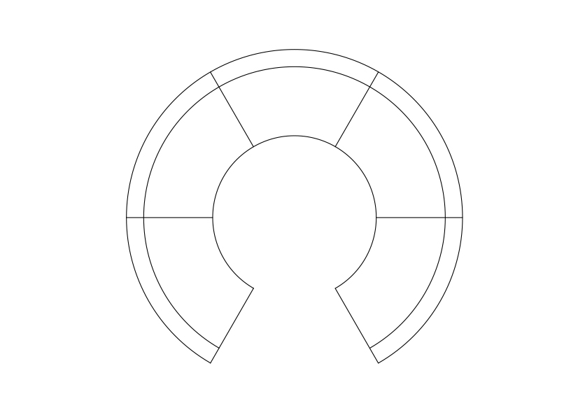 Free Circular sofa top view CAD Block – DWG, DXF, PDF Format