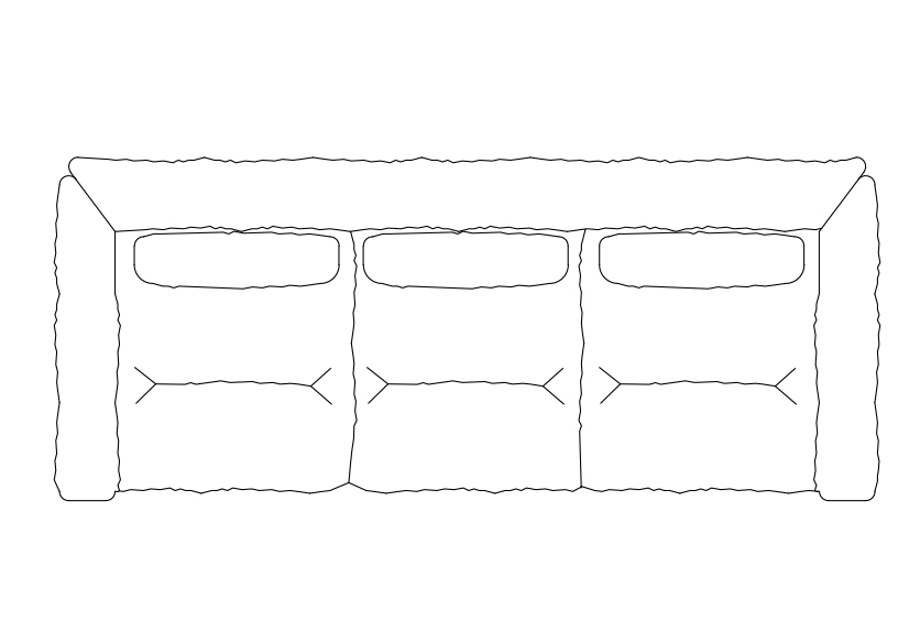 Free Sofa  top view CAD Block – DWG, DXF, PDF Format