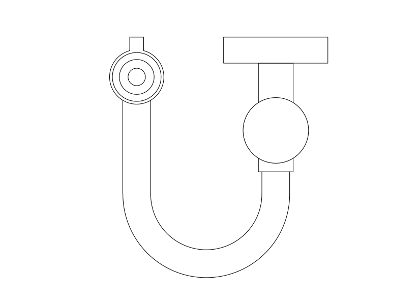 Free Ablution Spray top view CAD Block – DWG, DXF, PDF Format