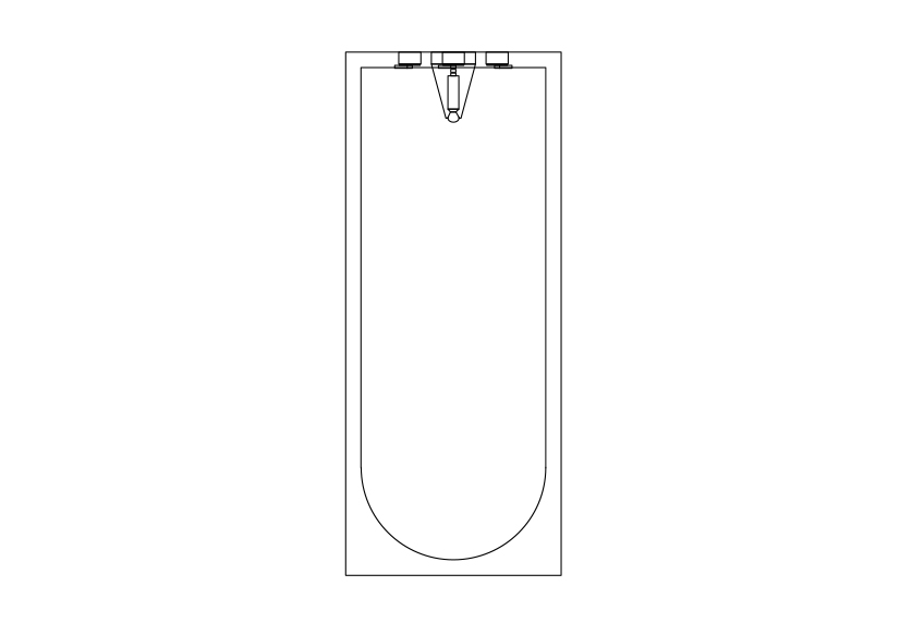 Free Bathtub Top View CAD Block – DWG, DXF, PDF Format