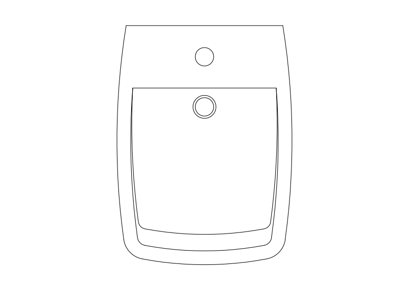 Free Bidet Top View CAD Block – DWG, DXF, PDF Format