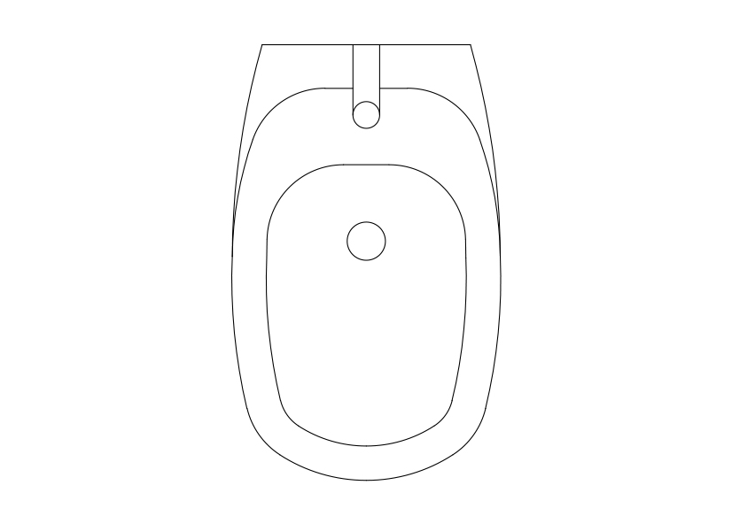Free Bidet Top View CAD Block – DWG, DXF, PDF Format