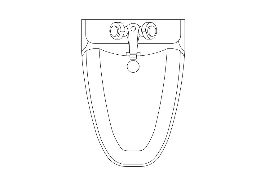 Free Bidet Top View CAD Block – DWG, DXF, PDF Format