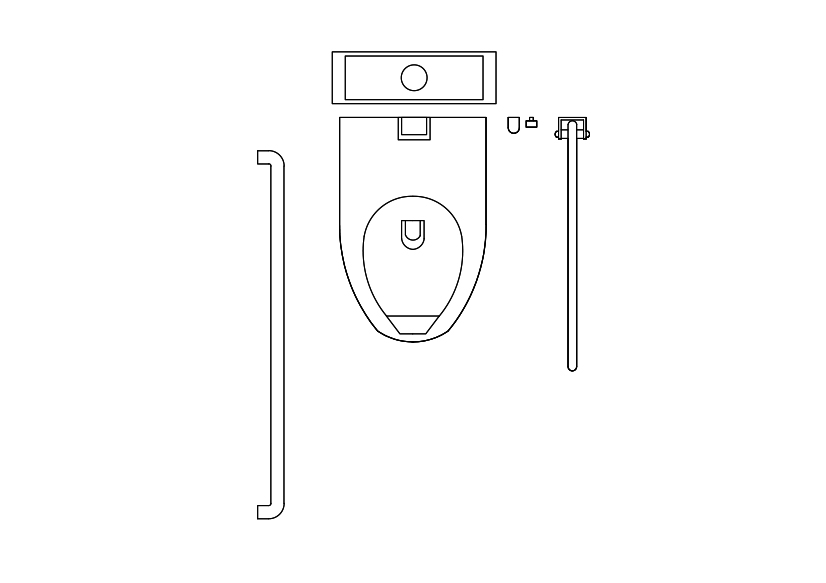 Free Accessible Toilet Top View CAD Block – DWG, DXF, PDF Format