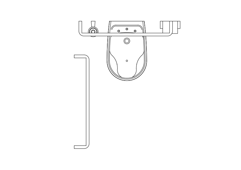 Free Accessible Toilet Top View CAD Block – DWG, DXF, PDF Format