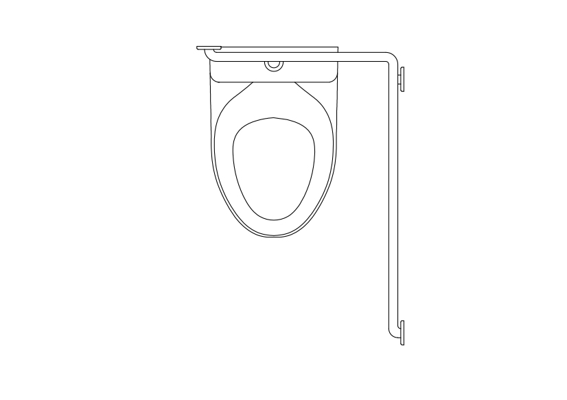 Free Accessible Toilet Top View CAD Block – DWG, DXF, PDF Format