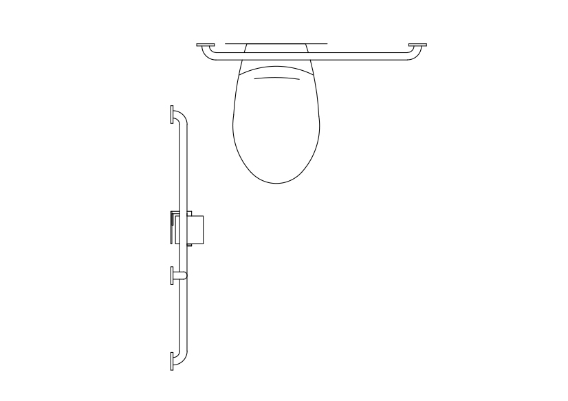 Free Accessible Toilet Top View CAD Block – DWG, DXF, PDF Format