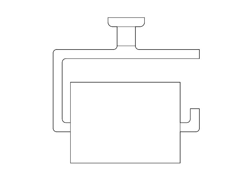 Free Toilet Paper Holder Top View CAD Block – DWG, DXF, PDF Format