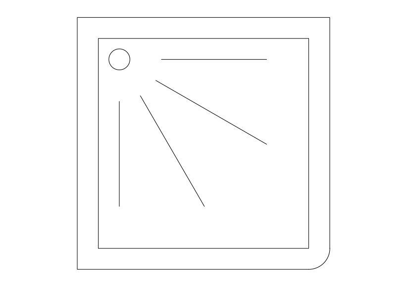 Free Shower Tray Top View CAD Block – DWG, DXF, PDF Format