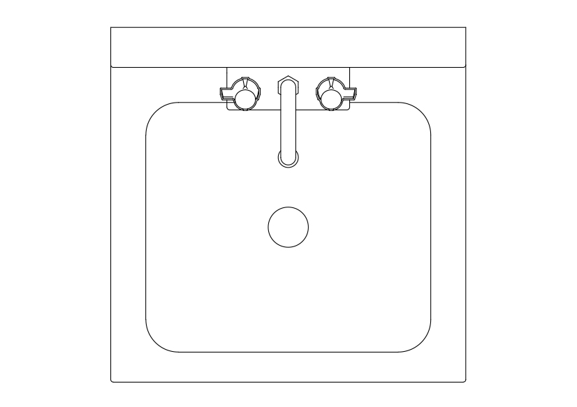 Free Sink Top View CAD Block – DWG, DXF, PDF Format