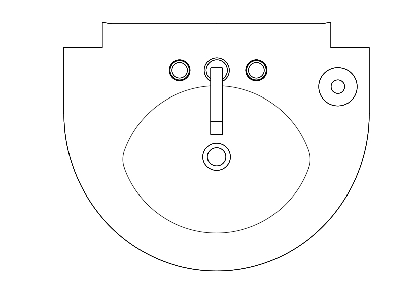 Free Sink Top View CAD Block – DWG, DXF, PDF Format