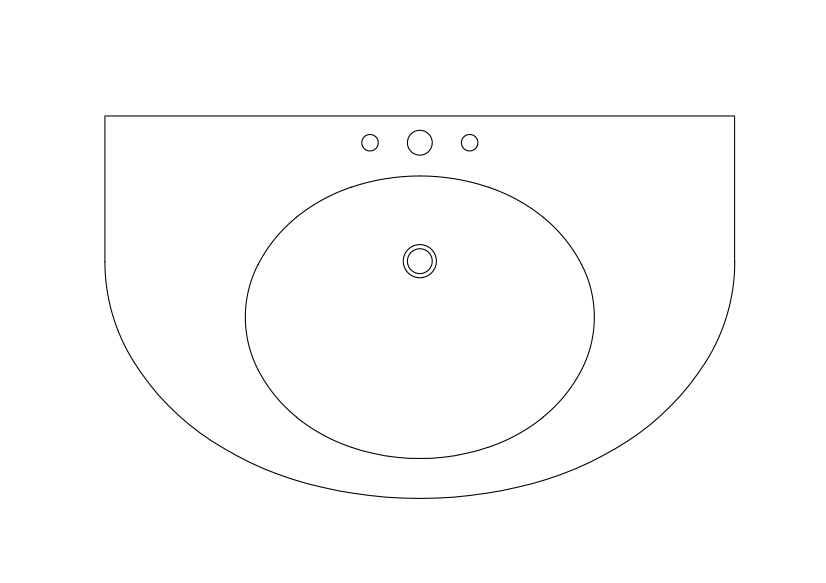 Free Sink Top View CAD Block – DWG, DXF, PDF Format