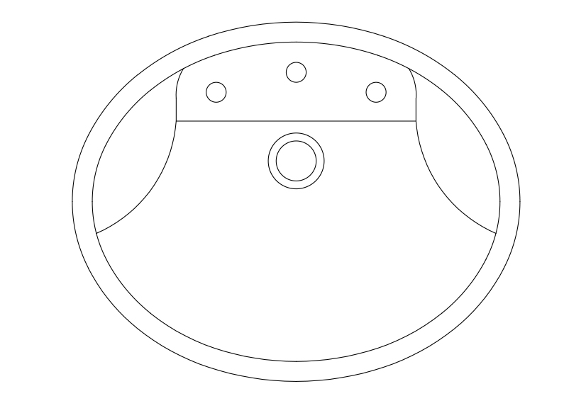 Free Sink Top View CAD Block – DWG, DXF, PDF Format