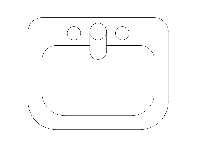 Free Sink Top View CAD Block – DWG, DXF, PDF Format