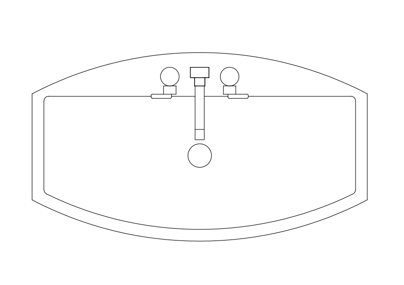 Free Sink Top View CAD Block – DWG, DXF, PDF Format