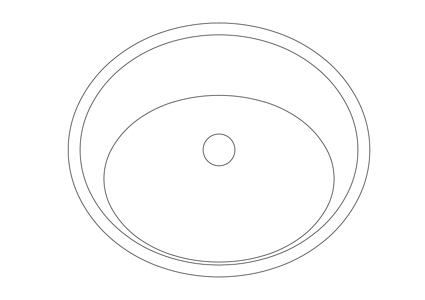 Free Sink Top View CAD Block – DWG, DXF, PDF Format
