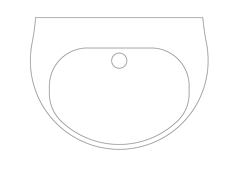 Free Sink Top View CAD Block – DWG, DXF, PDF Format