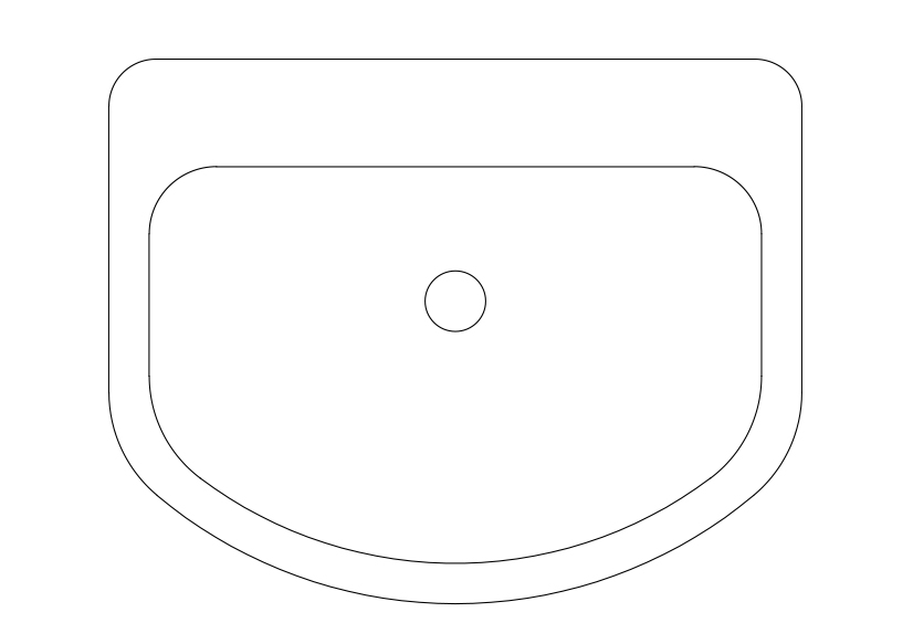 Free Sink Top View CAD Block – DWG, DXF, PDF Format