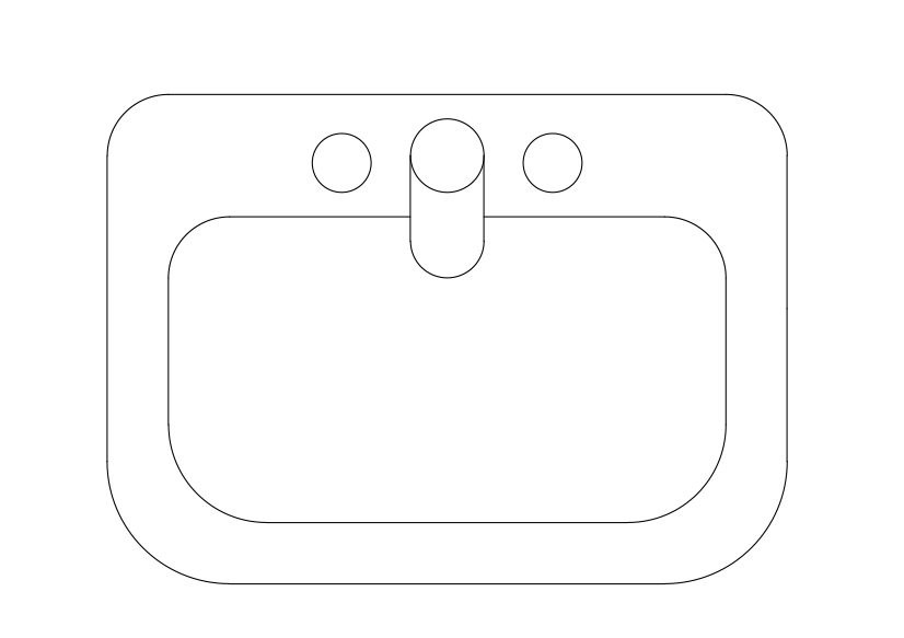 Free Sink Top View CAD Block – DWG, DXF, PDF Format
