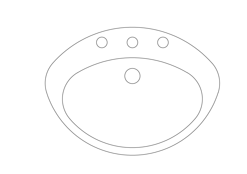 Free Sink Top View CAD Block – DWG, DXF, PDF Format