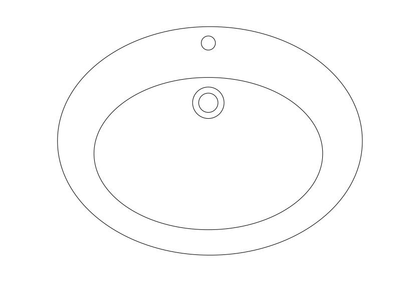 Free Sink Top View CAD Block – DWG, DXF, PDF Format