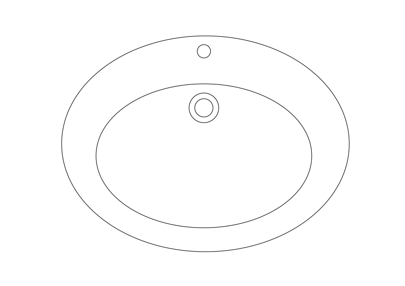 Free Sink Top View CAD Block – DWG, DXF, PDF Format
