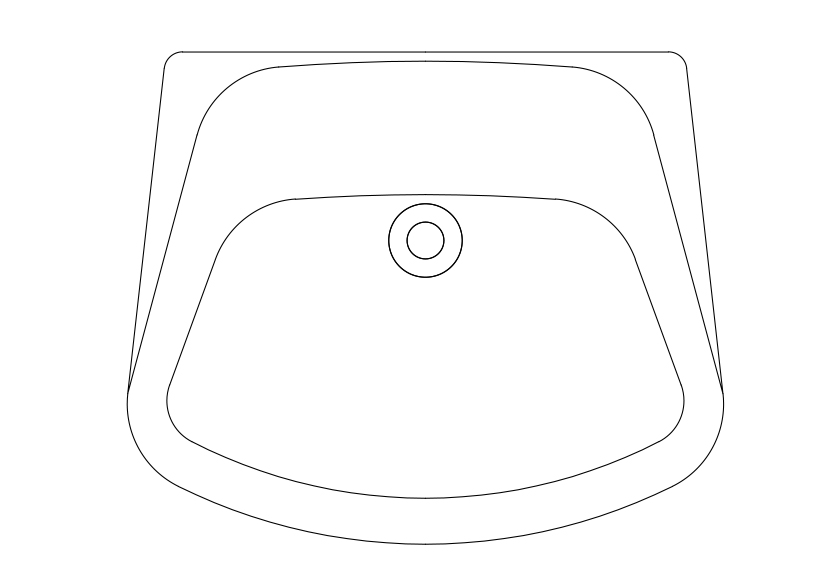 Free Sink Top View CAD Block – DWG, DXF, PDF Format